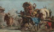 Giovanni Domenico Tiepolo Building of the Troyan Horse Sweden oil painting artist